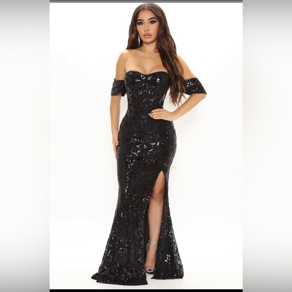 Fashion Nova “Princess Perfection” sequin maxi dress